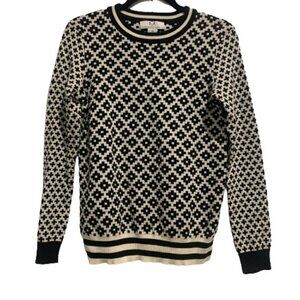 MAGASCHONI Blk & Ivory Ctn-Wl Blend Sweater Women's Sz XS